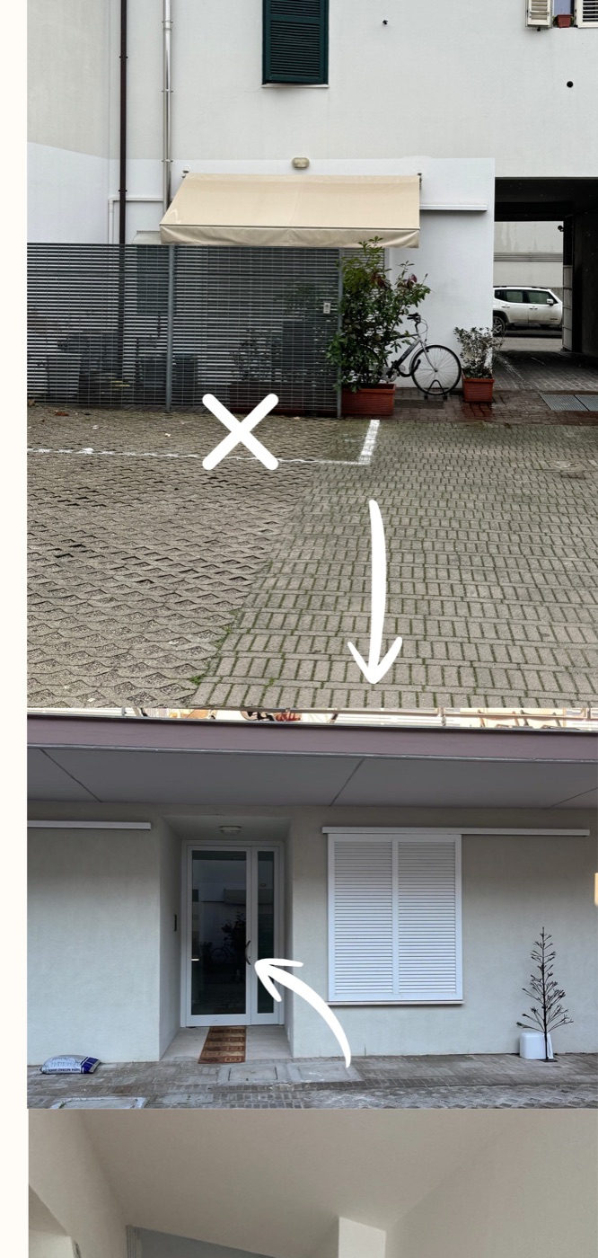 Park in the space marked X, then follow the arrows to the entrance